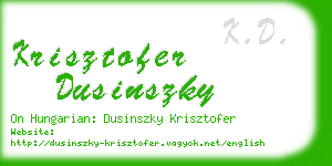 krisztofer dusinszky business card